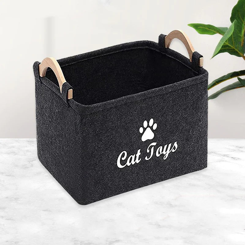 Felt Pet Toy Storage Basket – Durable & Stylish Organizer for Pet Supplies