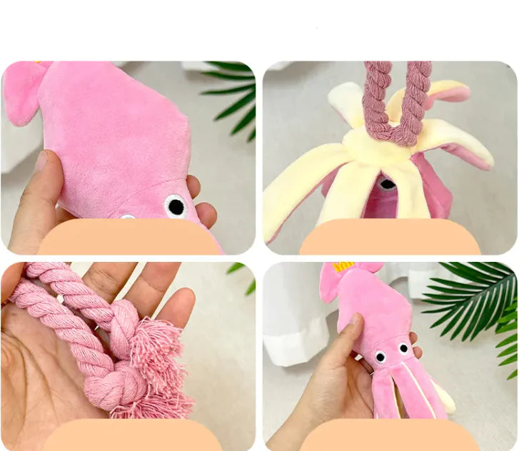 Squid Plush Dog & Cat Chew Toy