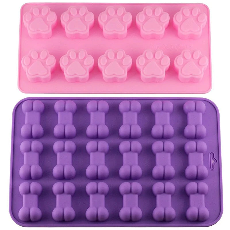 Puppy Dog Paw and Bone Ice Trays Treat Molds